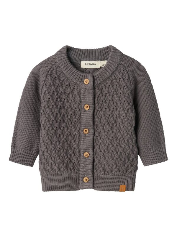 Tobie langærmet strik cardigan - PEWTER - 56 56 Grå