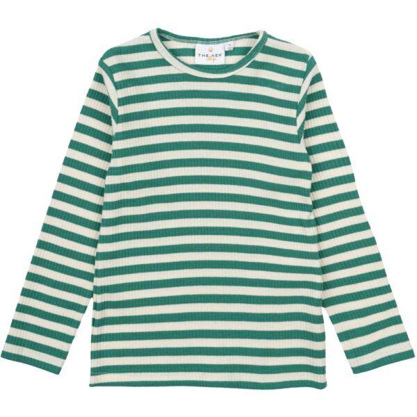 Fro Uni LS Rib T-shirt - GREENSTRIPE - 86 86