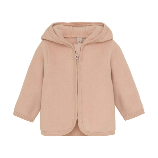 Jakke m. Ører Bomuld Fleece - 5510 - 92 92 Rosa