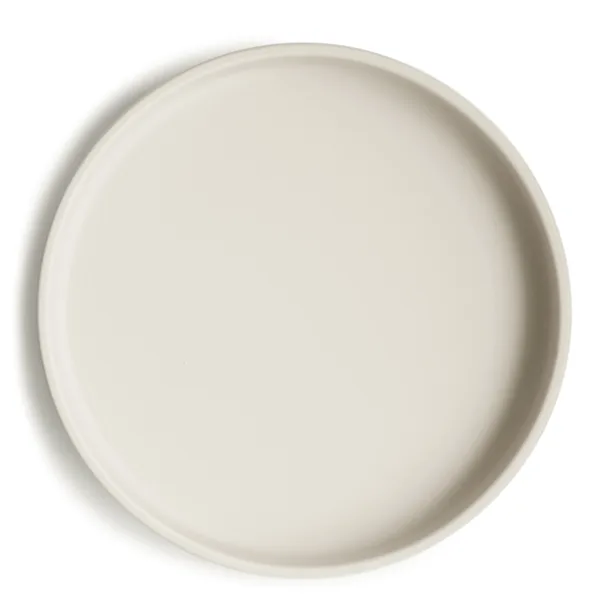 Mushie Tallerken med sugekop Classic Silikone Ivory