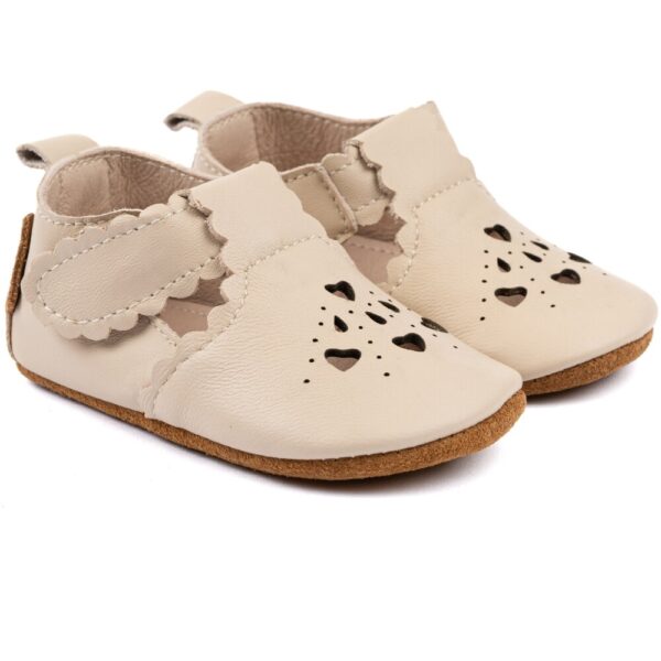 Prewalker Læder Sandal hjerte - WHITE SWAN - 6-12 MDR. 6-12 MDR. Hvid