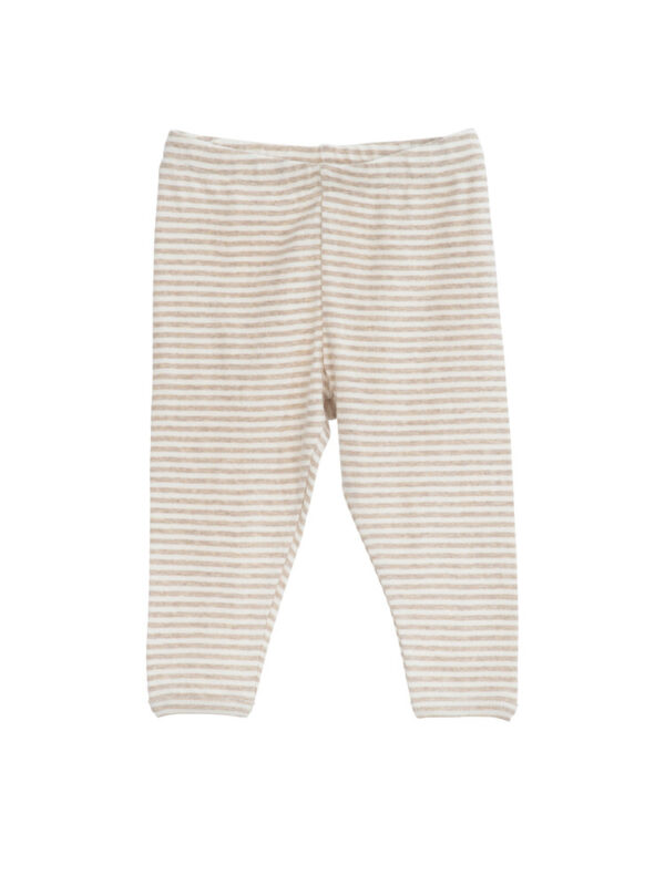 Baby Stribet Leggings - OATSTRIPE - 68 68 Beige