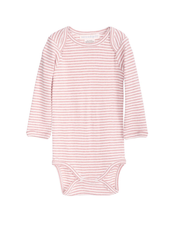 Baby Stribet Body - CLAYSTRIPE - 56 56 Lyserød