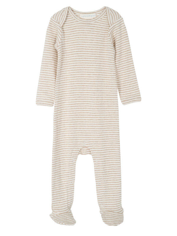 Baby Stribet Dragt - OATSTRIPE - 68 68 Beige