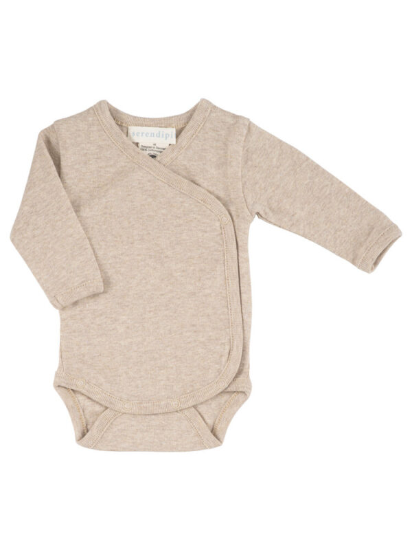 Nyfødt Slå-om Body - OAT - 50 50 Beige