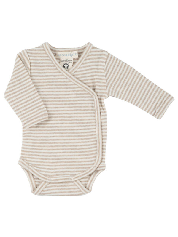 Nyfødt Slå-om Body - OATSTRIPE - 56 56 Beige